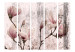 Room Divider Magnolia Curtain II (5-piece) - distressed background and pink flowers 134308 additionalThumb 3