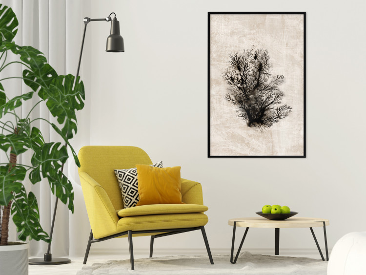 Wall Poster Oceanic Flora - black plant composition on a beige textured background 134508 additionalImage 4