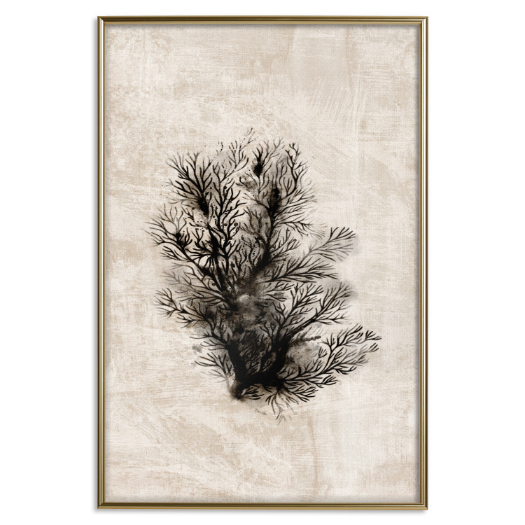 Wall Poster Oceanic Flora - black plant composition on a beige textured background 134508 additionalImage 18
