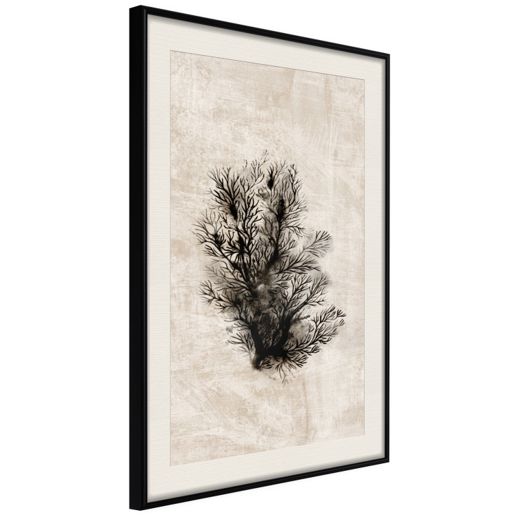Wall Poster Oceanic Flora - black plant composition on a beige textured background 134508 additionalImage 2