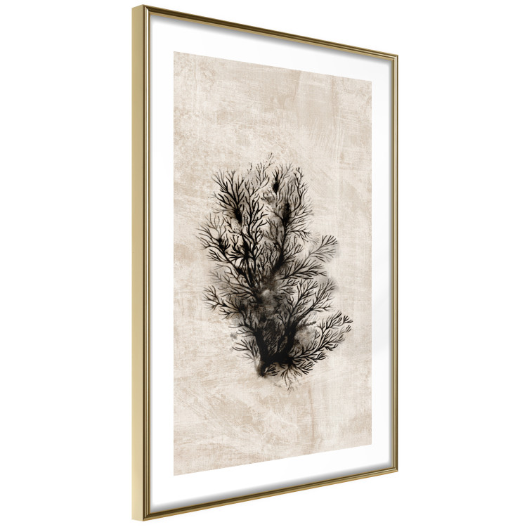Wall Poster Oceanic Flora - black plant composition on a beige textured background 134508 additionalImage 9