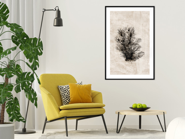 Wall Poster Oceanic Flora - black plant composition on a beige textured background 134508 additionalImage 14