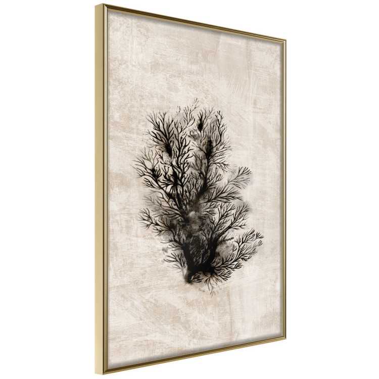 Wall Poster Oceanic Flora - black plant composition on a beige textured background 134508 additionalImage 12