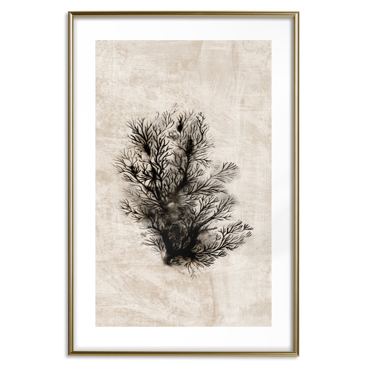 Wall Poster Oceanic Flora - black plant composition on a beige textured background 134508 additionalImage 16