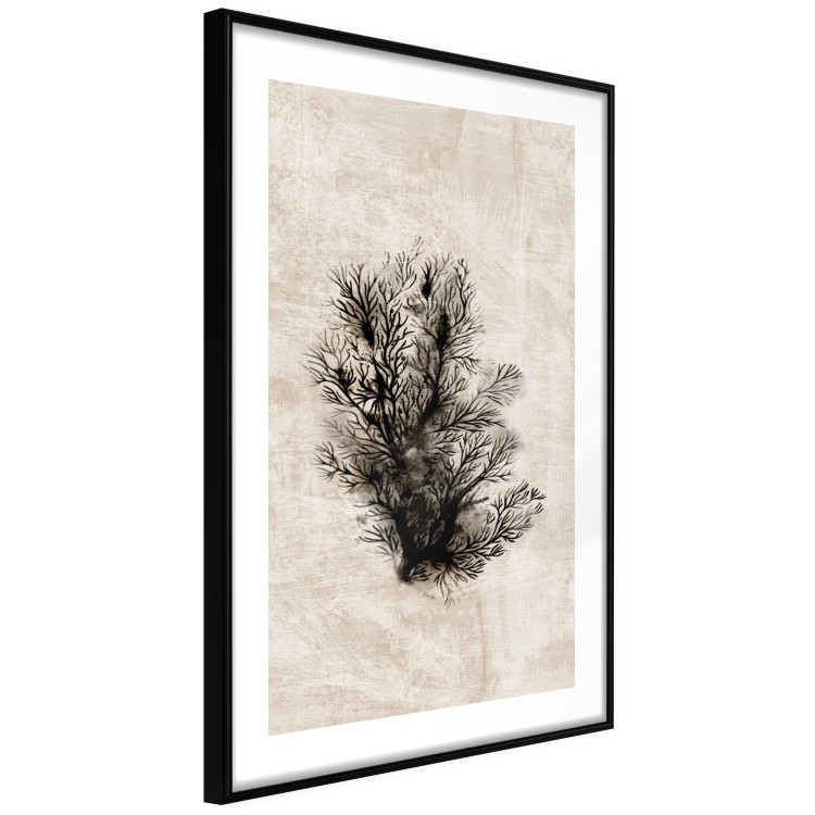 Wall Poster Oceanic Flora - black plant composition on a beige textured background 134508 additionalImage 8