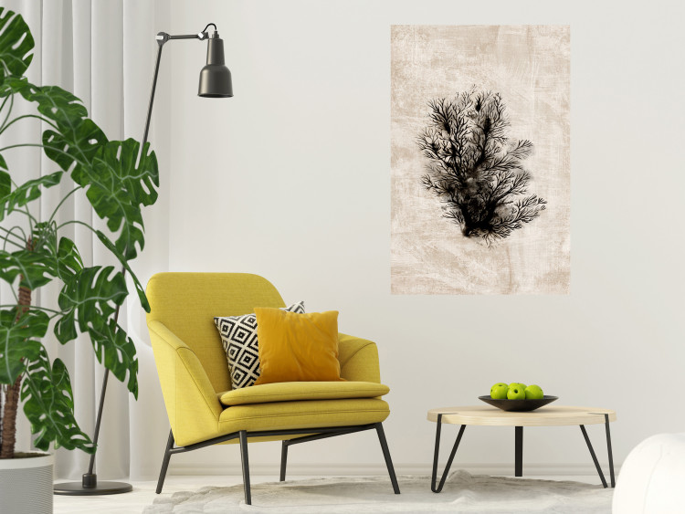 Wall Poster Oceanic Flora - black plant composition on a beige textured background 134508 additionalImage 2