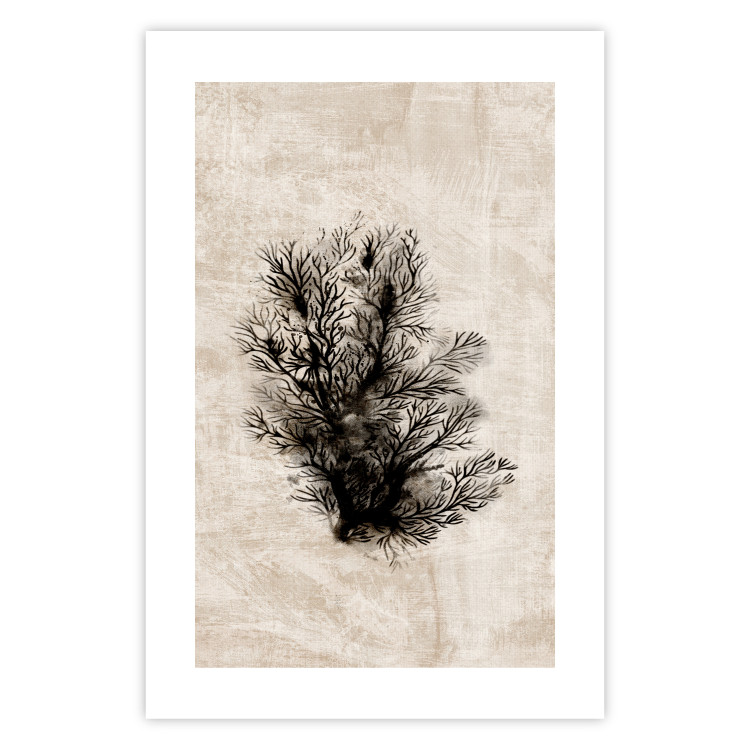 Wall Poster Oceanic Flora - black plant composition on a beige textured background 134508 additionalImage 26