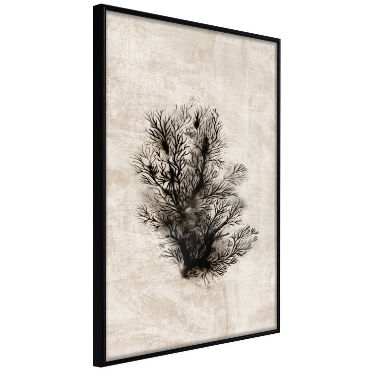 Wall Poster Oceanic Flora - black plant composition on a beige textured background 134508 additionalImage 11
