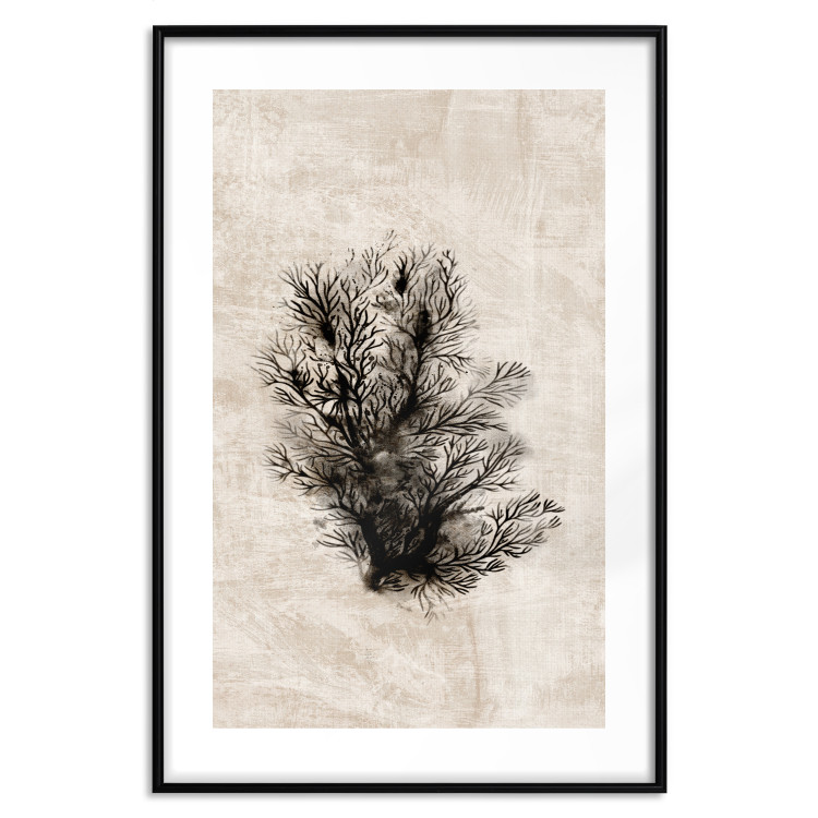 Wall Poster Oceanic Flora - black plant composition on a beige textured background 134508 additionalImage 17