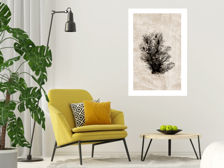 Wall Poster Oceanic Flora - black plant composition on a beige textured background 134508 additionalImage 5