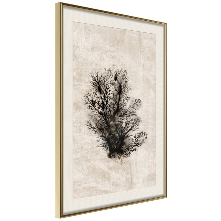 Wall Poster Oceanic Flora - black plant composition on a beige textured background 134508 additionalImage 3