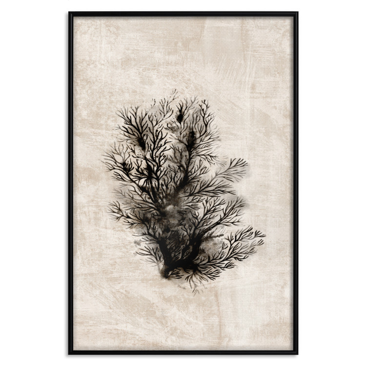 Wall Poster Oceanic Flora - black plant composition on a beige textured background 134508 additionalImage 27