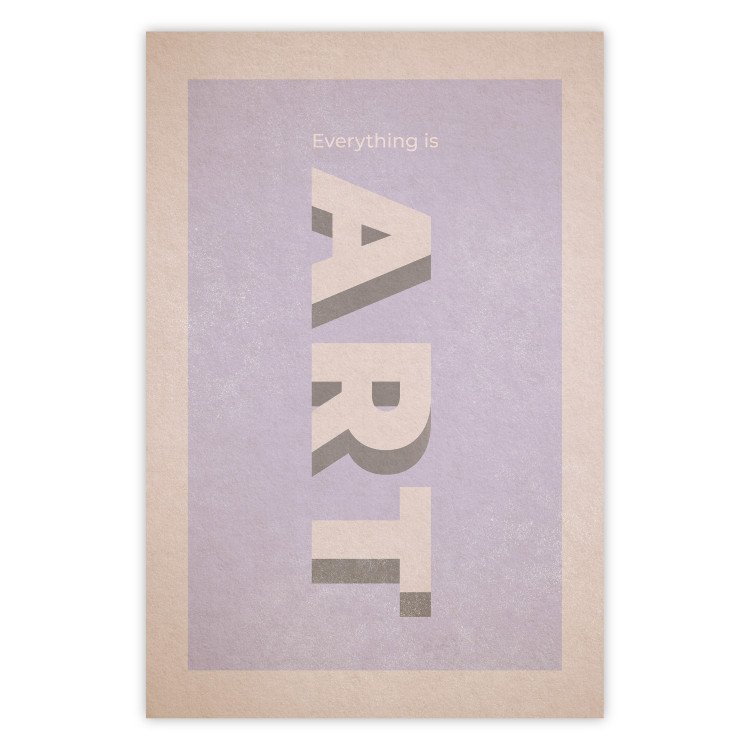 Wall Poster Everything is Art - English text on a pastel-colored background 135008