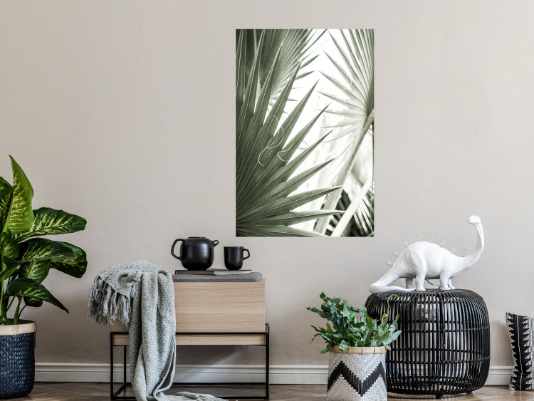 Poster Great Brilliance - tropical composition of green leaves on a light background 135308 additionalImage 27
