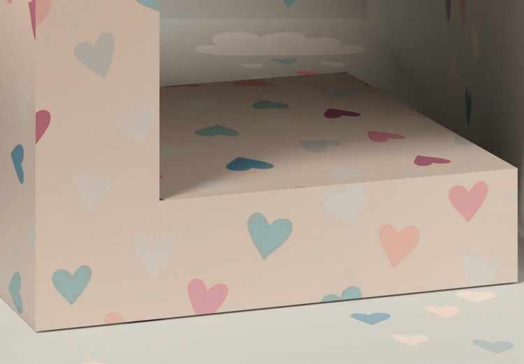 Wall Poster Love in Hearts - texts in heart shapes with 3D effect on a light background 135508 additionalImage 14