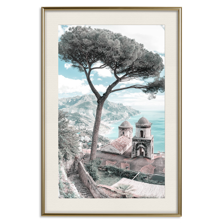 Poster Ravello - summer landscape of trees against the backdrop of the sea and Italian architecture 135908 additionalImage 18