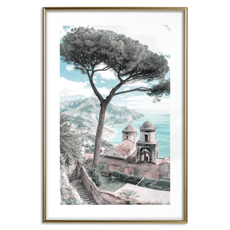 Poster Ravello - summer landscape of trees against the backdrop of the sea and Italian architecture 135908 additionalImage 16