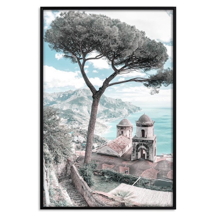 Poster Ravello - summer landscape of trees against the backdrop of the sea and Italian architecture 135908 additionalImage 12