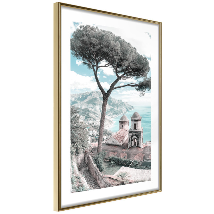 Poster Ravello - summer landscape of trees against the backdrop of the sea and Italian architecture 135908 additionalImage 2