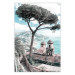 Poster Ravello - summer landscape of trees against the backdrop of the sea and Italian architecture 135908