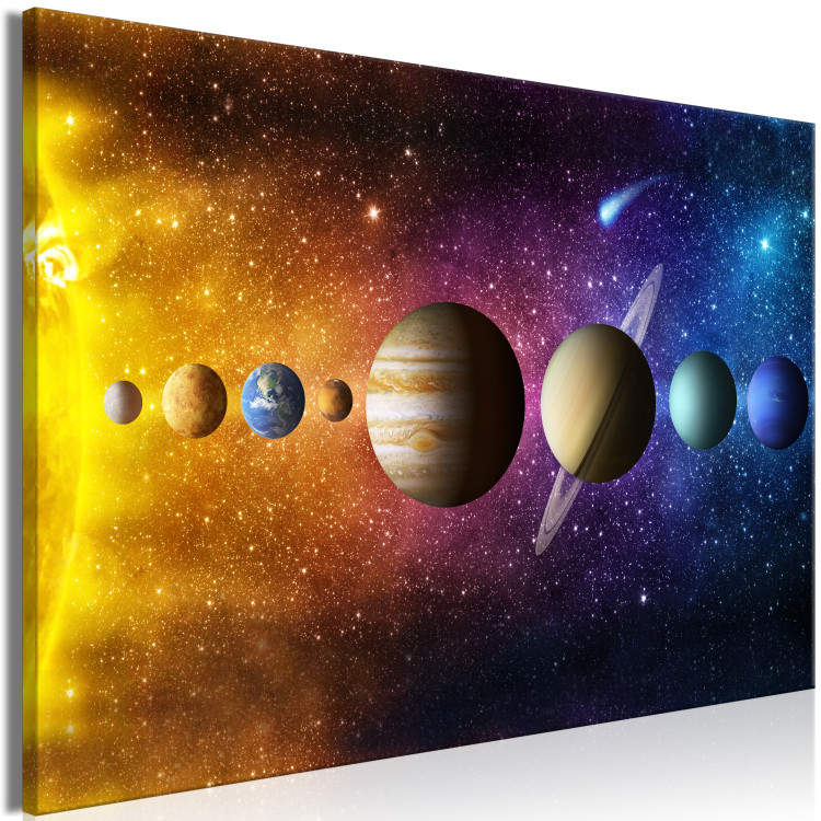 Canvas Art Print Order of Planets (1-piece) Wide - planets arranged in order 137308 additionalImage 2