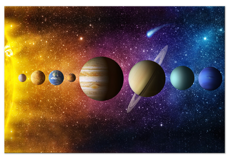 Canvas Art Print Order of Planets (1-piece) Wide - planets arranged in order 137308