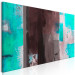 Canvas Art Print Turquoise Glow (1-piece) Narrow - unique abstraction in browns 142508 additionalThumb 2