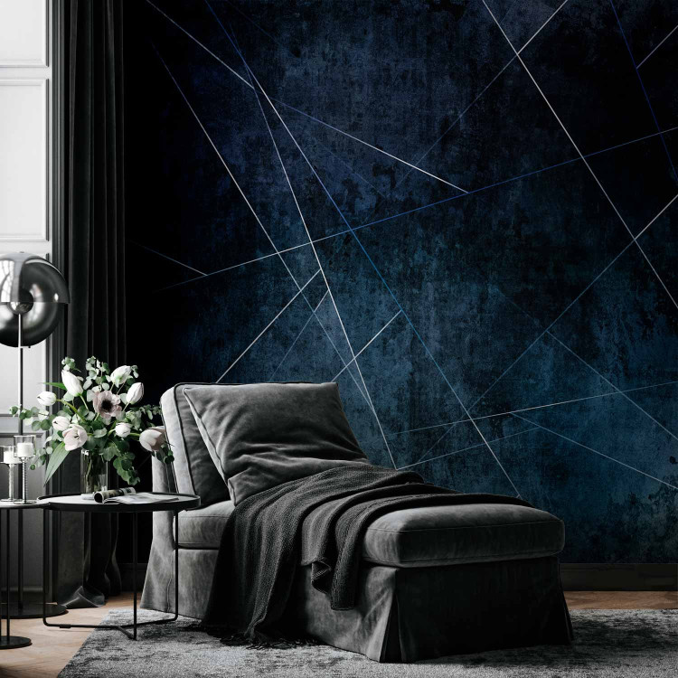 Wall Mural Blue abstraction - geometry on irregularly textured background 143408
