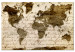 Canvas Print Greetings Postcard (1-piece) Wide - sepia world map 143708