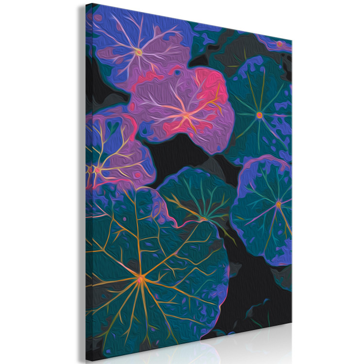 Paint by Number Kit Shaded Leaves - Plant of Green, Purple and Blue Colors 146208 additionalImage 5