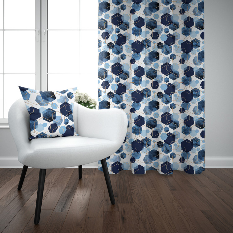 Decorative Curtain Elegant hexagons - geometric motifs shown on a white background 147308 additionalImage 2