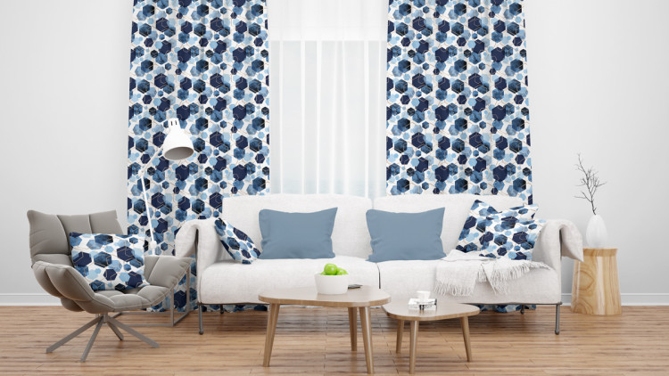 Decorative Curtain Elegant hexagons - geometric motifs shown on a white background 147308 additionalImage 4