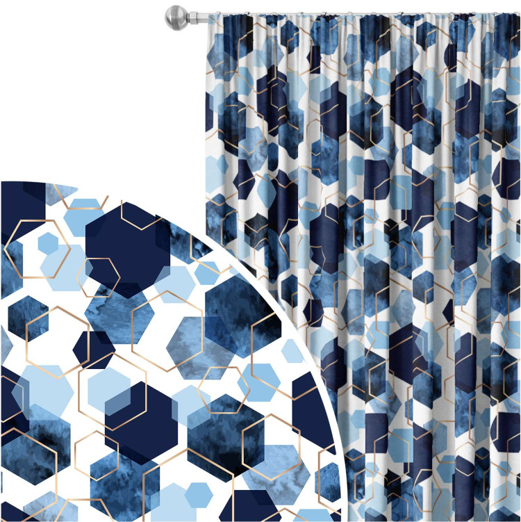 Decorative Curtain Elegant hexagons - geometric motifs shown on a white background 147308