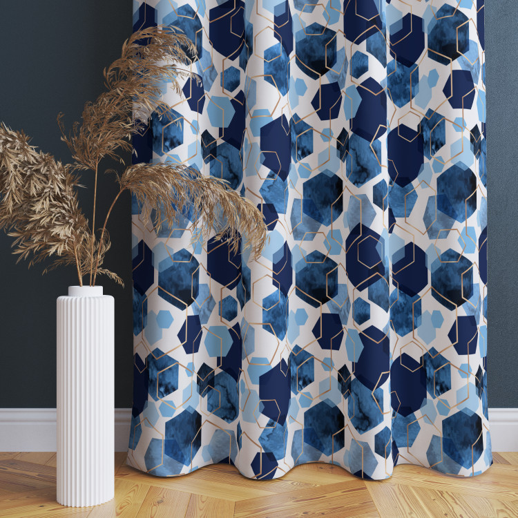 Decorative Curtain Elegant hexagons - geometric motifs shown on a white background 147308 additionalImage 7