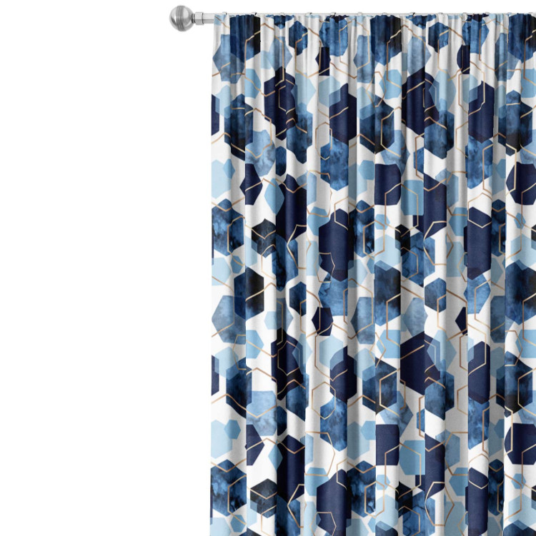 Decorative Curtain Elegant hexagons - geometric motifs shown on a white background 147308 additionalImage 3