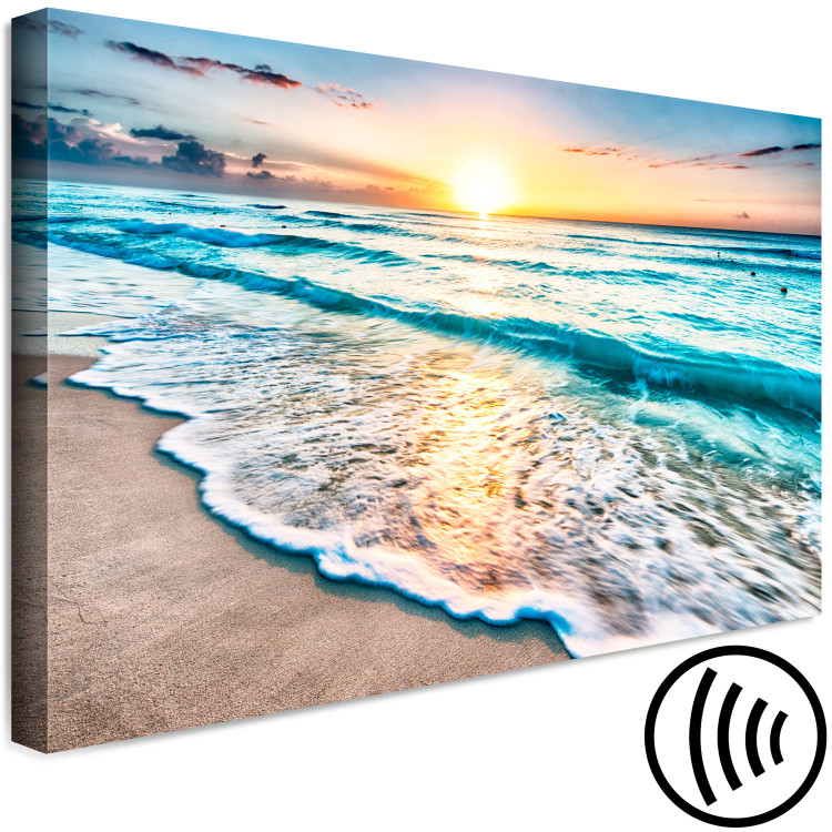 Canvas Print Sea Landscape - Sunny Turquoise Waves at Sunset 147708 additionalImage 6