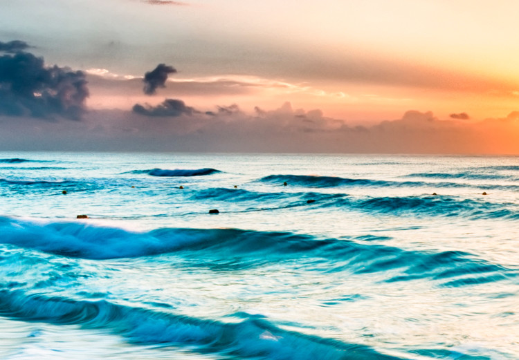 Canvas Print Sea Landscape - Sunny Turquoise Waves at Sunset 147708 additionalImage 4