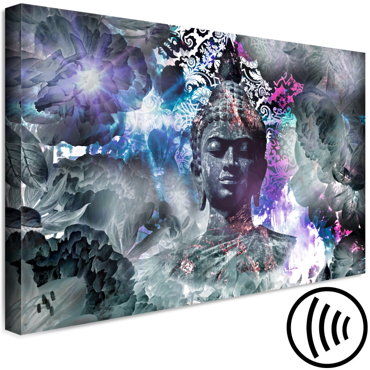 Canvas Buddha Amidst Flowers (1-piece) - colorful Zen-style abstraction 148808 additionalImage 6