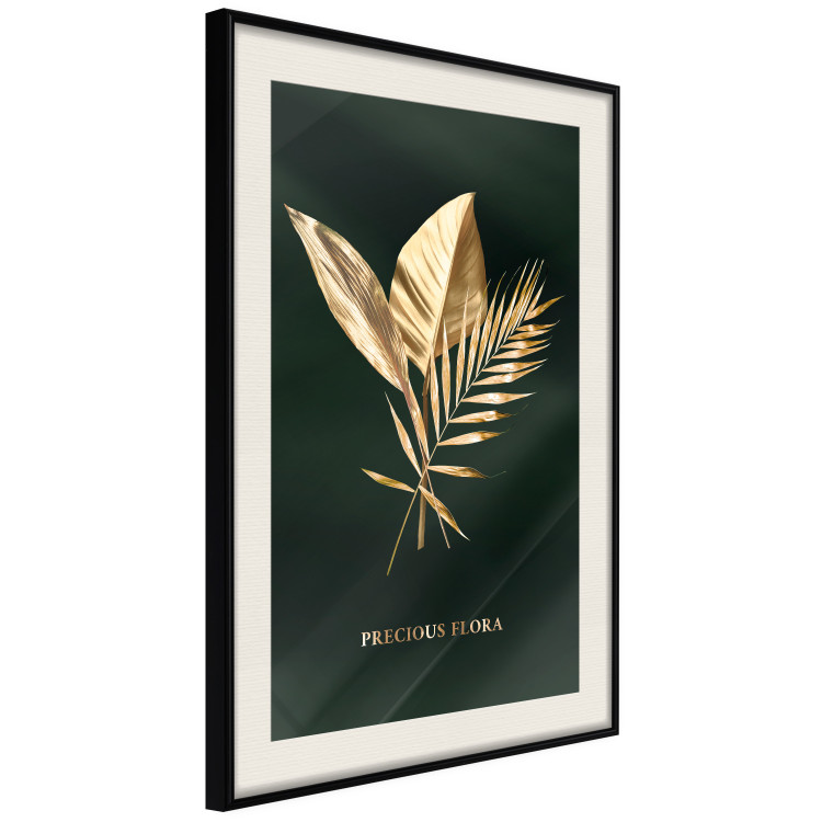 Wall Poster Precious Leaves - Illuminated Flora With an Inscription on a Dark Green Fabric 148908 additionalImage 10