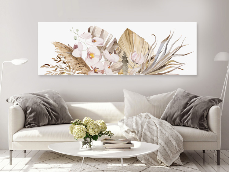 Canvas Art Print Flower Composition - Bouquet of Plants and Flowers Painted With Watercolor 149808 additionalImage 3