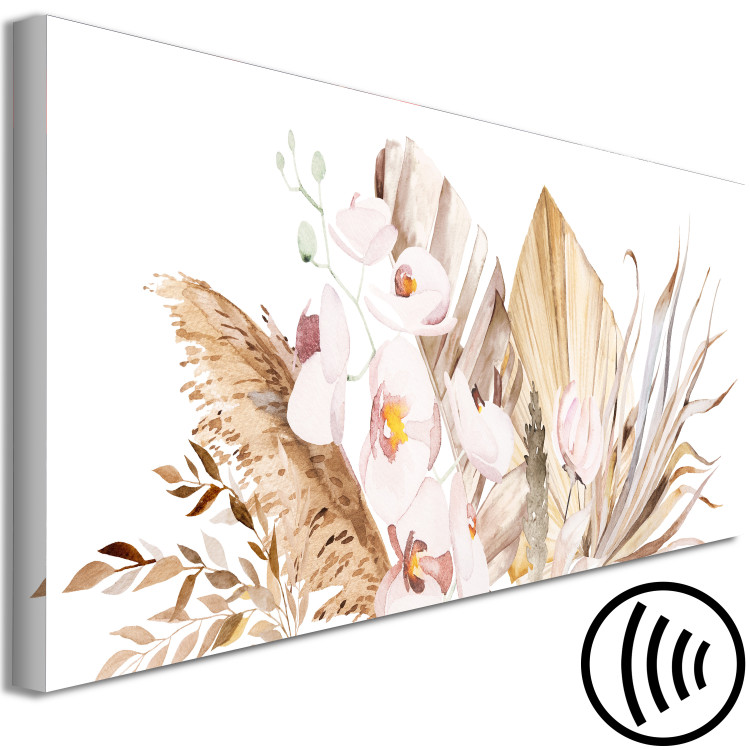 Canvas Art Print Flower Composition - Bouquet of Plants and Flowers Painted With Watercolor 149808 additionalImage 6