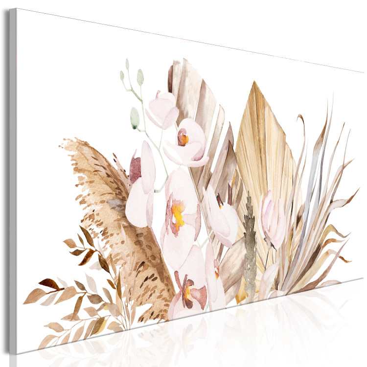 Canvas Art Print Flower Composition - Bouquet of Plants and Flowers Painted With Watercolor 149808 additionalImage 2