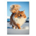 Canvas Print AI Norwegian Forest Cat - Long Haired Animal Walking on Snow - Vertical 150108 additionalThumb 7