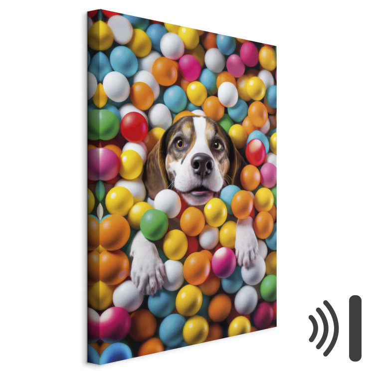 Canvas Print AI Beagle Dog - Animal Sunk in Colorful Balls - Vertical 150208 additionalImage 8