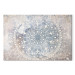 Canvas Print Mandala - A Bright Cream-Colored Ornament on a Blue Background 151208
