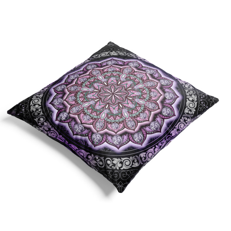 Decorative Velor Pillow A Purple Mandala - A Composition With an Oriental Ornament 151308 additionalImage 2