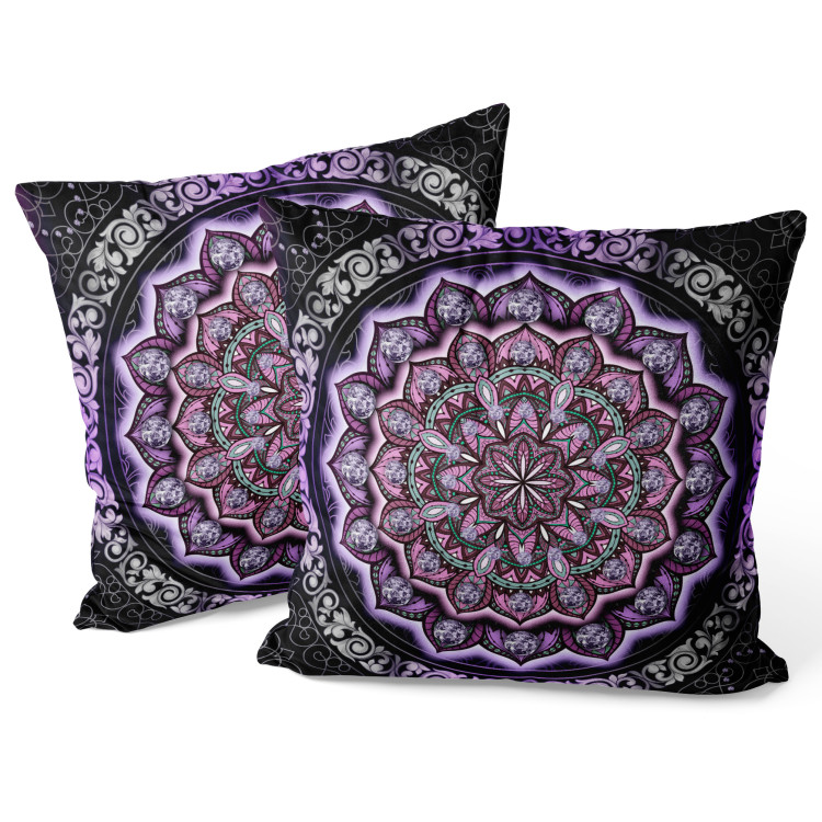 Decorative Velor Pillow A Purple Mandala - A Composition With an Oriental Ornament 151308 additionalImage 3