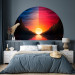 Round wallpaper Orange Sunset - The Sun Setting Behind a Mountain River 151608 additionalThumb 2