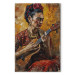 Large canvas print Frida Kahlo - Portrait of a Woman Playing the Ukulele in Brown Tones [Large Format] 152208