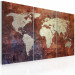 Canvas Art Print Rusty map of the World - triptych 55408 additionalThumb 2